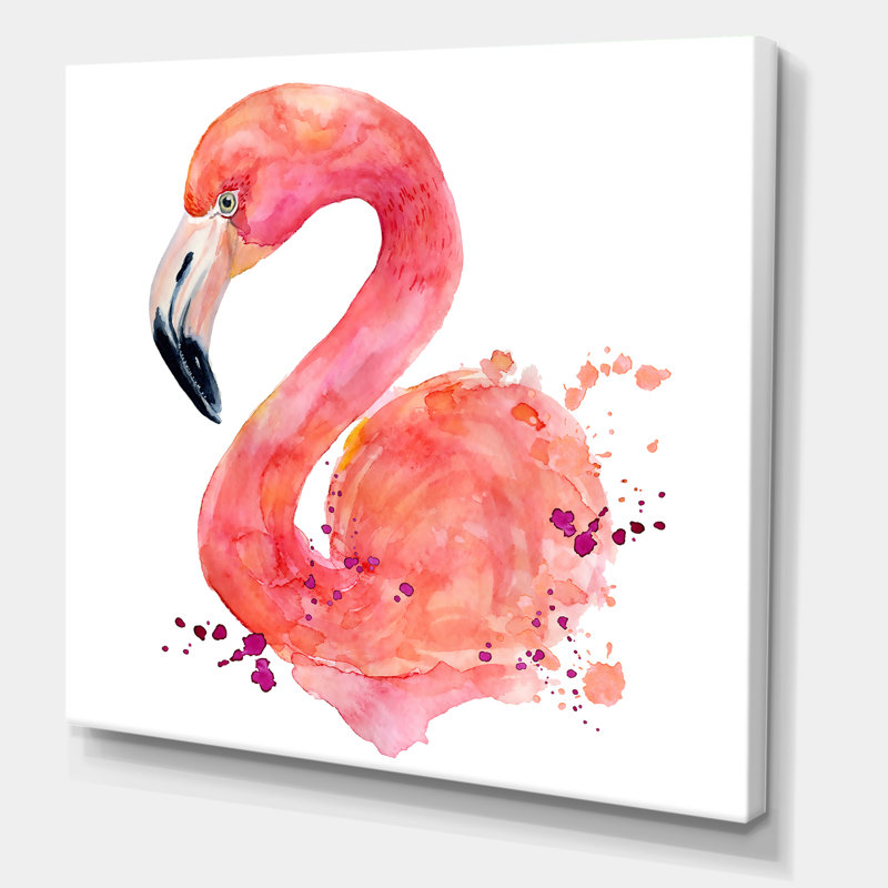 Portrait de flamant rose I - impression sur toile tendue, H 30 po x l 30 po x P 1 po