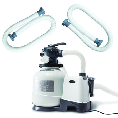 Intex Above Ground Pool Sand Filter Pump Bundled with Replacement Hose (2 Pack)
