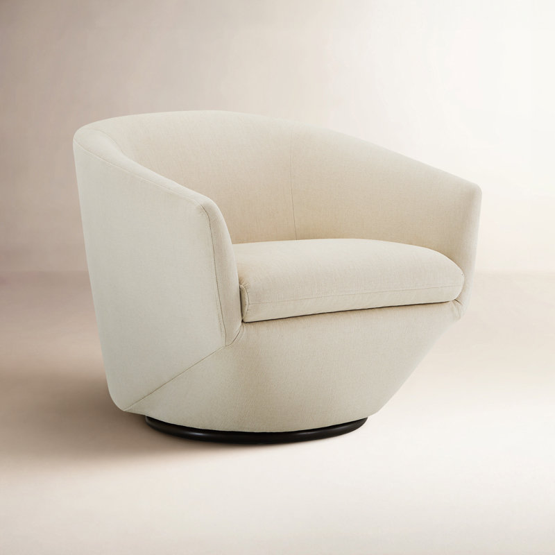 Chaise pivotante Elexi, Velours crème