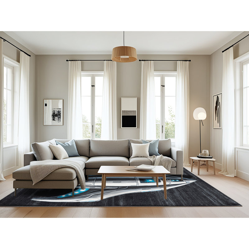 Tapis de transport gris lavable à la machine, Rectangulaire 8 pi x 12 pi