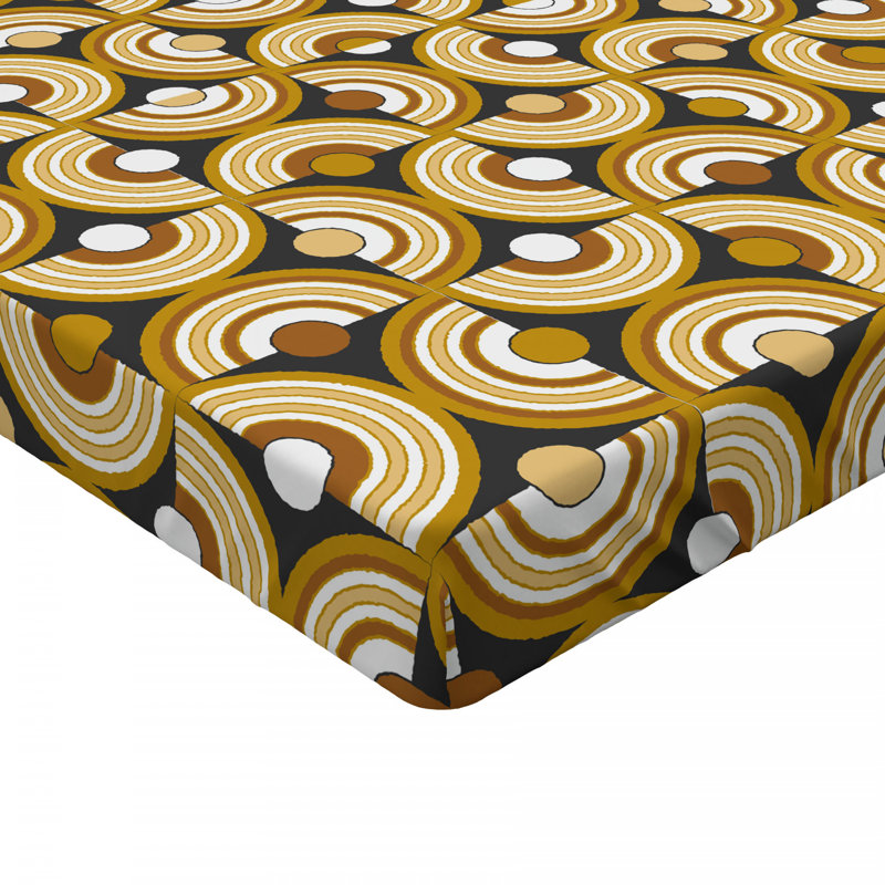 Microfiber Geometric Fitted Sheet, Twin Fitted Sheet