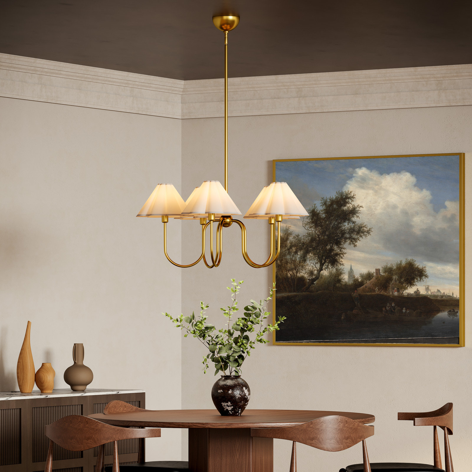 Rosemary 31-In Chandelier, Gold