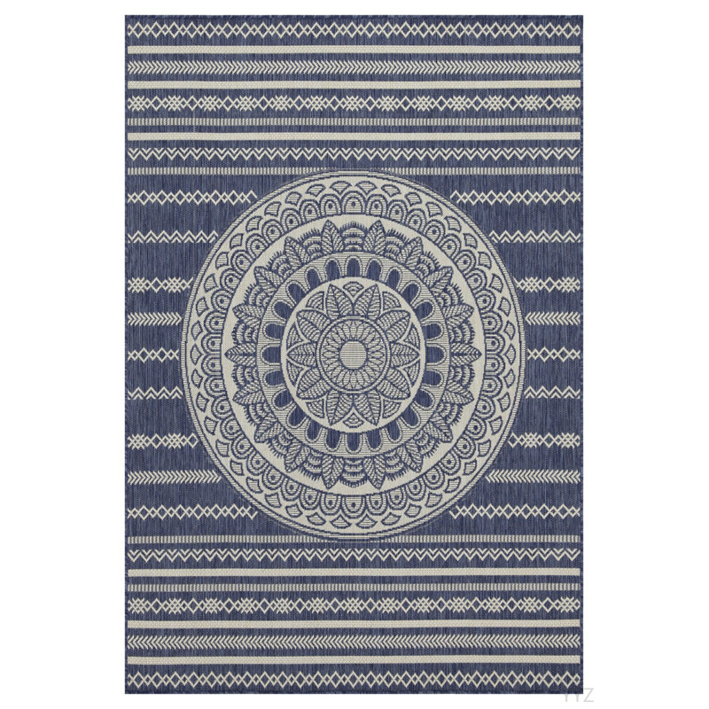 Pavillon de jardin en acier bleu 7 pi 10 po X 10 pi 3 po Tapis intérieur / extérieur, Rectangle 7 pi 10 po x 10 pi 3 po
