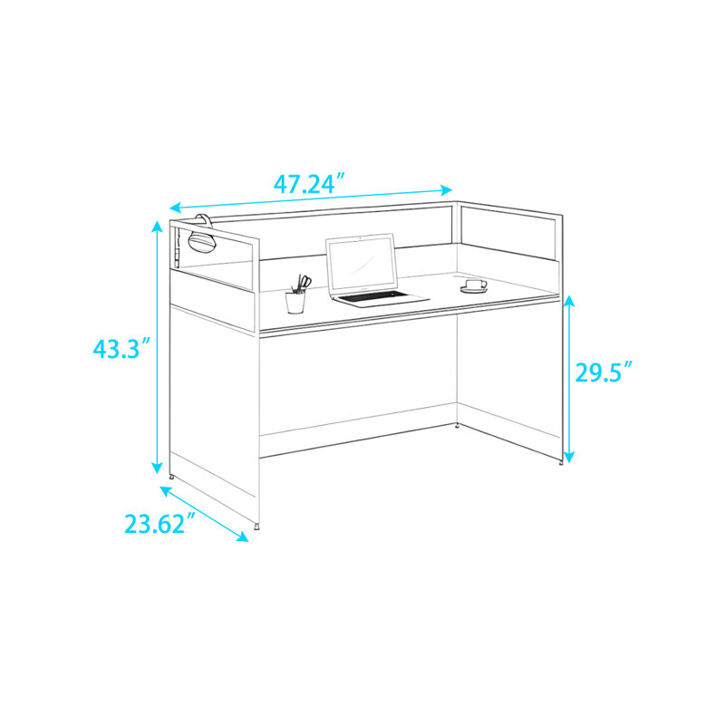 Rectangle 1 Person Office Cubicle Desk