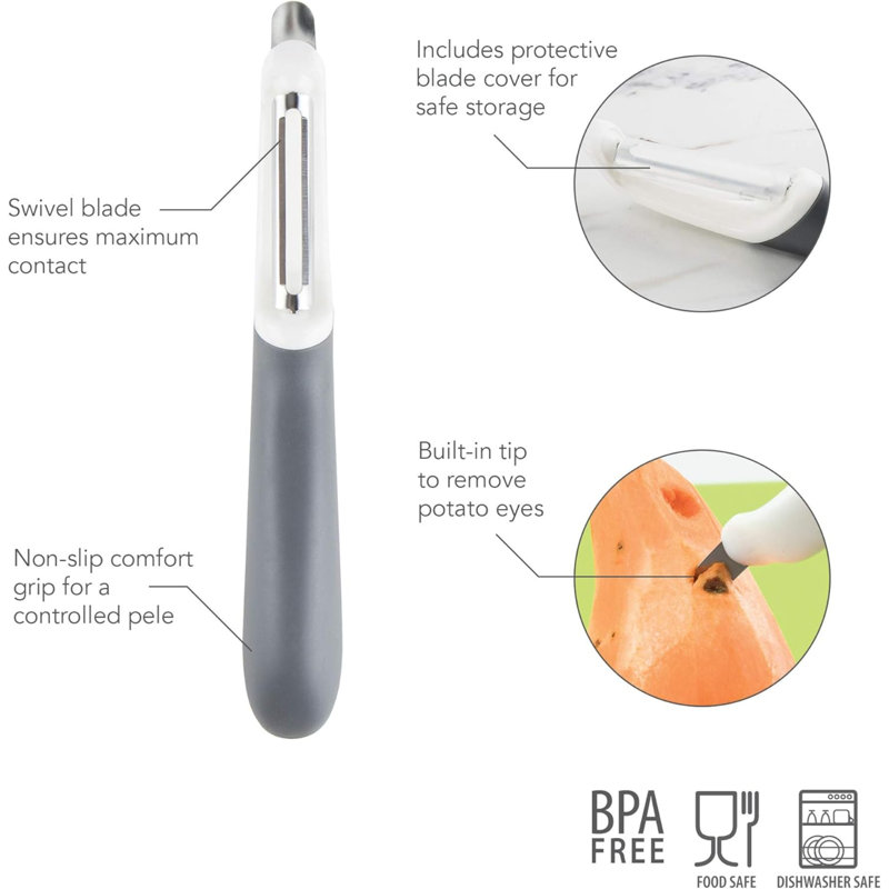 Tovolo Straight Peeler - Charcoal/White