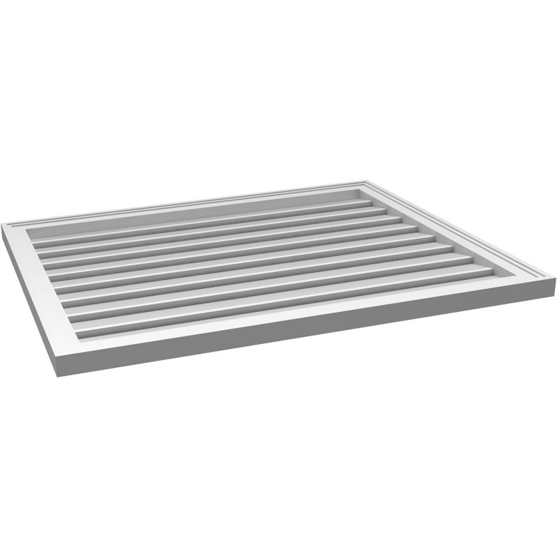 Évent à pignon fonctionnel en uréthane rectangulaire à fixation en surface, brun clair apprêté, H 30 po x l 38 po x P 1,5 po
