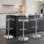 Ensemble de 3 tabourets de bar transparents, pivotant en acrylique, tabouret de bar transparent, tabouret de bar argent à hauteur réglable, chaises de bar modernes pour la cuisine, la salle à manger, argent
