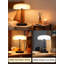 Lampe de table sans fil avec gradation continue, batterie imperméable rechargeable de 5000 mah, charge solaire / USB Type-C, lampe de champignon DEL à contrôle tactile pour une utilisation intérieure / extérieure