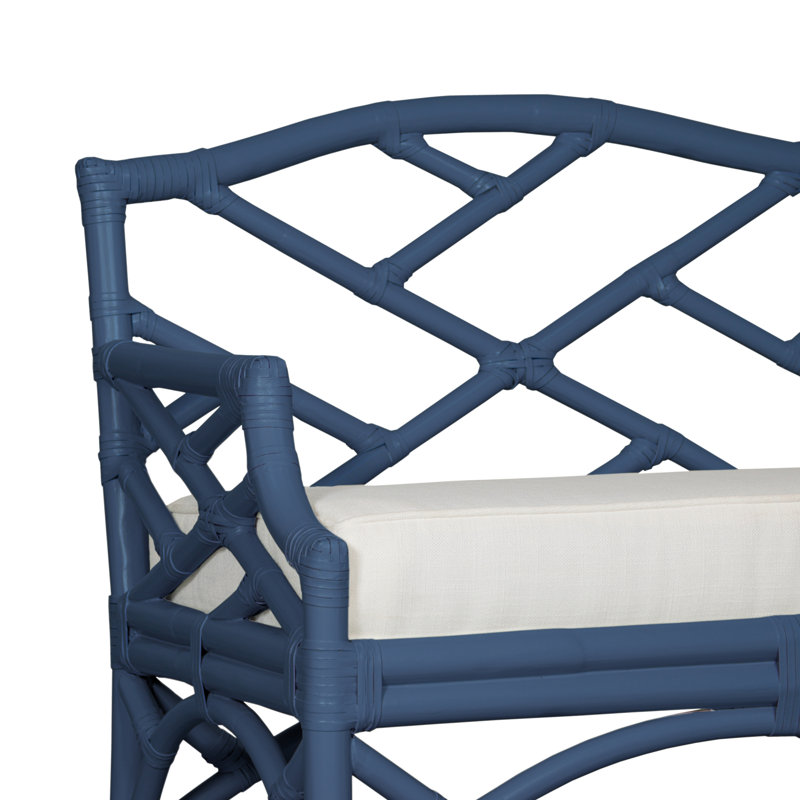 Chippendale Upholstered Bench, Navy