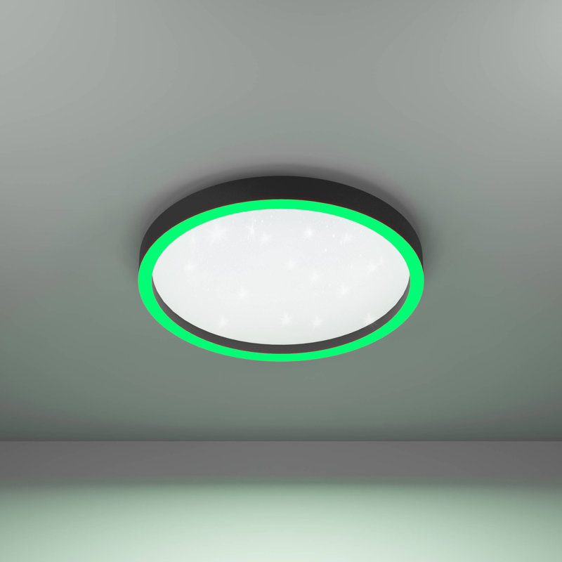 Atami Plastic Flush Mount, 5cm H x 42cm W x 42cm D, Matte Black