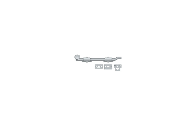 Deltana FPG10CR003 10" Surface Bolt w/ Off-set, HD in PVD Polished Brass, Satin Chrome