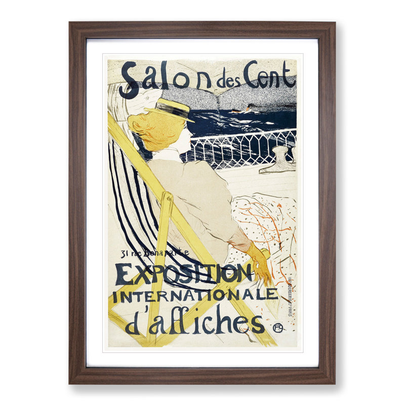 Salon Des Cent - Picture Frame Graphic Art, 36cm H x 27cm W x 2cm D, Walnut Framed
