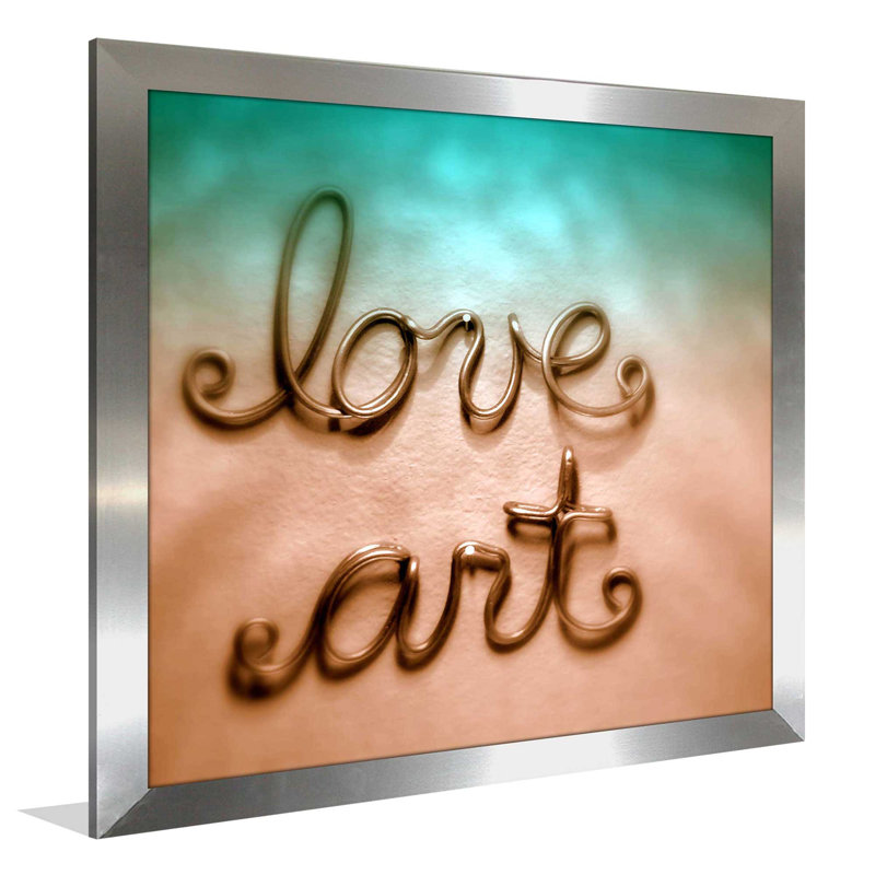 «Love Art», reproduction de photo, H 31,5 po x l 31,5 po x P 1 po, Encadrement argenté