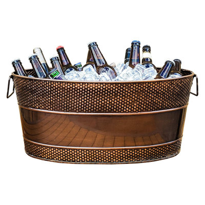 Refroidisseur à glaçons en forme de cuve en métal galvanisé de 25 pintes, 30 bouteilles
