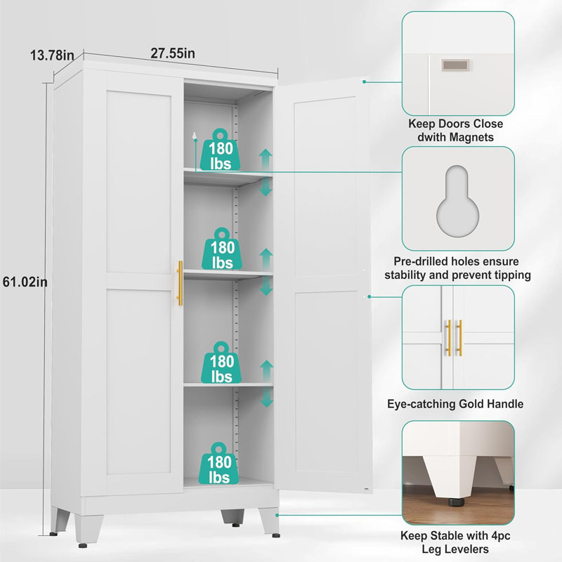 Armoire-penderie Winston Porter, Blanc