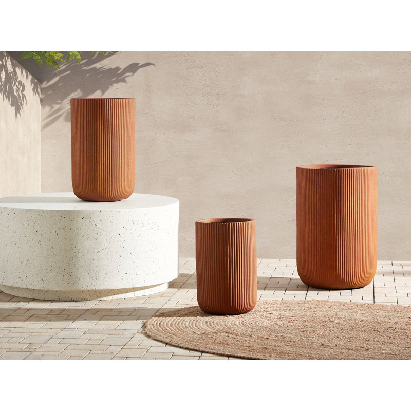 Dancourt Pot Planter, 56cm H x 37cm W x 37cm D, Golden Brown
