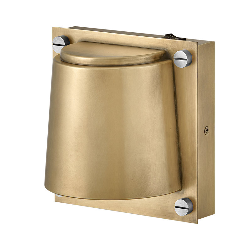 Scout 6.75" Sq. Indoor Wall Mount Lantern - LED Included, Heritage Brass