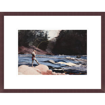 «Man Fishing a New England Stream» par Winslow Homer, impression giclée sur cadre