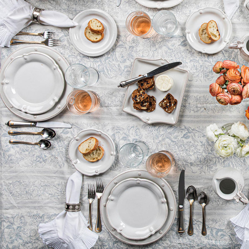 White Ceramic Scalloped Salad/Dessert Plate