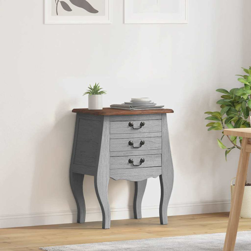 Armoire de chevet en bois récupéré massif Alexie 18,9 po x 13,8 po x 25,2 po