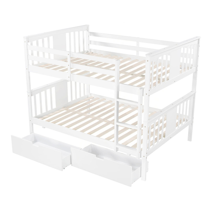 Lit superposé avec échelle pour meubles de chambre à coucher, chambre d'amis, Blanc