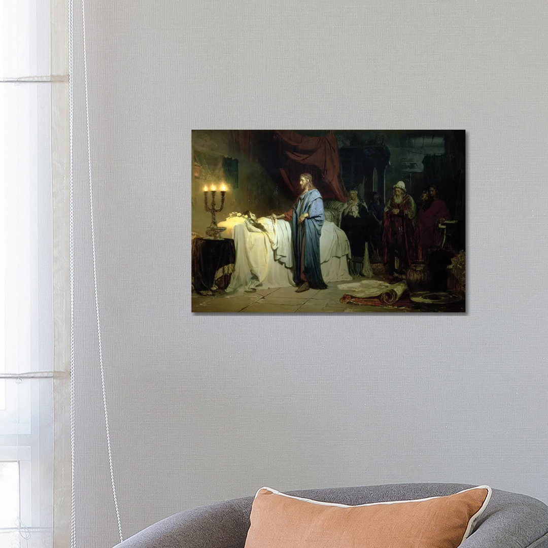 The Raising Of Jairus's Daughter, 1871 by Ilya Efimovich Repin - Wrapped Canvas Print