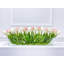 28 Inches Modern Long Pink/White Real Touch Tulip Stems - Faux Floral Luxury French Table Décor