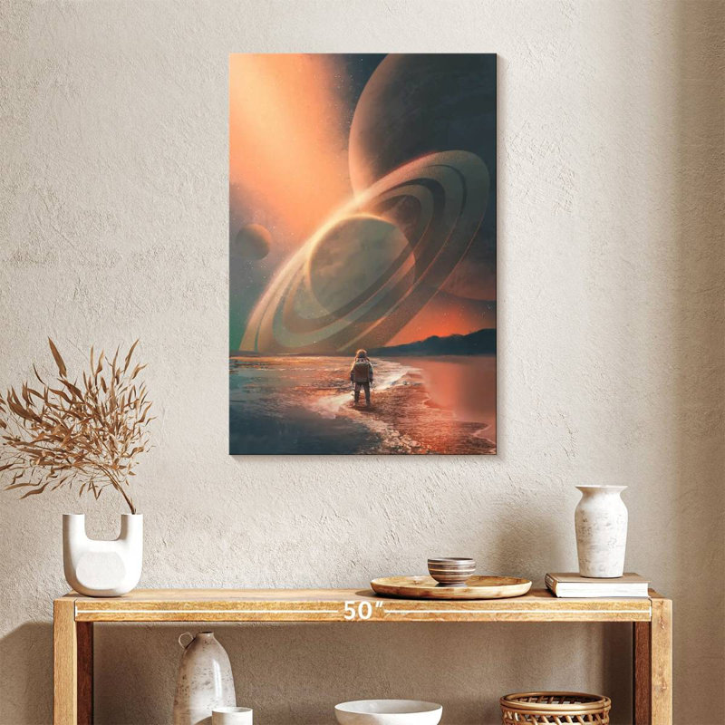 Rêveur astronaute, H 36 po x l 24 po