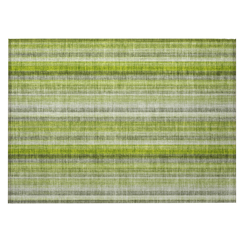 Tapis extérieur lavable antidérapant à rayures vertes 2 pi x 3 pi