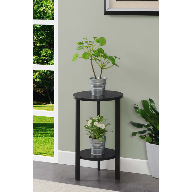 Support à plantes rond Migues, H 23,75 po x L 15 po x l 15 po, Noir