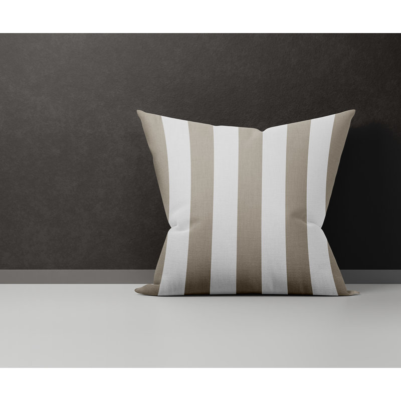 Housse et insert d'oreiller carré en coton Claire, Beige, L 15 po x H 15 po