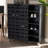 Modern and Contemporary  2 Door Wood 24 Pair Shoe Storage Cabinet with Open Shelves