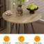 Table de salle à manger ronde 31,5 po pour petite cuisine, table ronde moderne sur pied central avec pattes en métal et plateau aspect bois, table de petit-déjeuner peu encombrante pour 2 à 4 personnes, appartements et coins douillets
