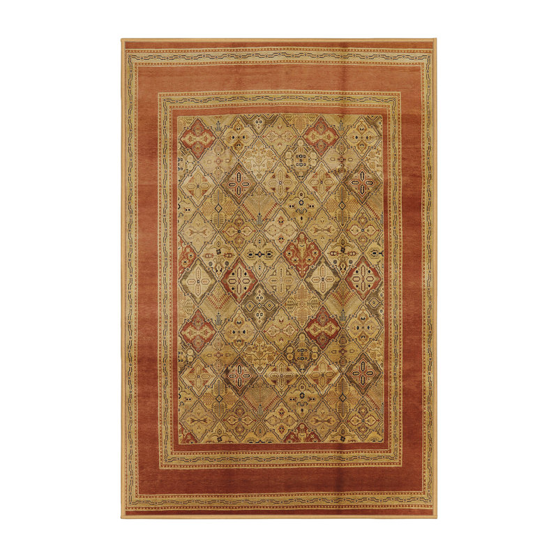 Tapis rouge / beige Khachadur Southwestern, Rectangle 2 pi x 3 pi