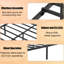 Structure de lit pour grand lit en noir, tête de lit et structure renforcée, sans sommier, espace de rangement sous le lit pour une chambre bien rangée, matériau texturé épais avec rangement en métal noir, ressorts nécessaires-654388189