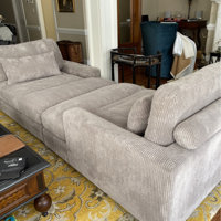 Ariee Upholstered Chaise Lounge Wade Logan Fabric: Light Gray Corduroy