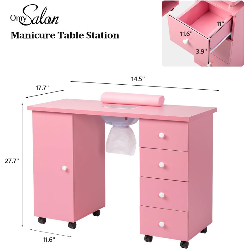 Organisateur de maquillage en bois Mendivil, Rose