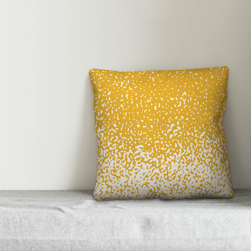 Geometric Throw Pillow, 18" x 18", Yellow Ombre