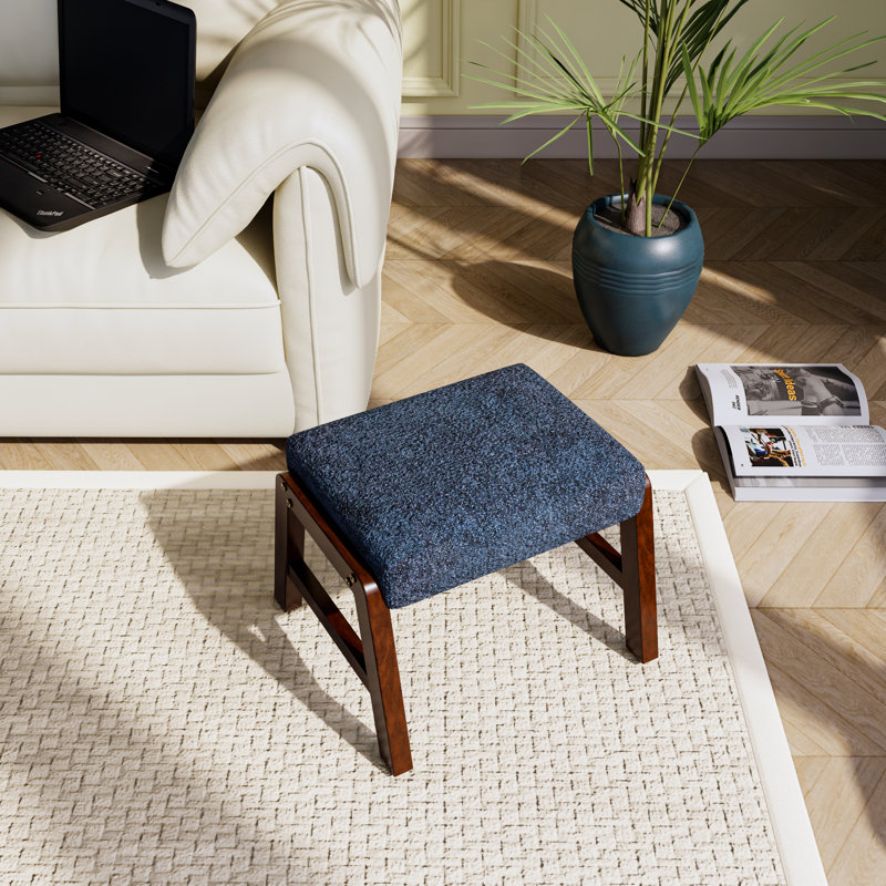 Repose-pieds de couleur, Tissu bleu