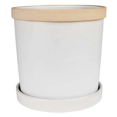 June Cachepot With Saucer, Ceramic - 4”