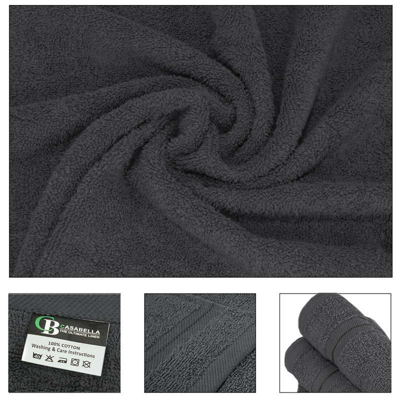 Casabella Luxury Face Towel, Grey