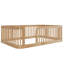Structure de lit en bois pleine grandeur avec clôture en bois-129181160-128986483