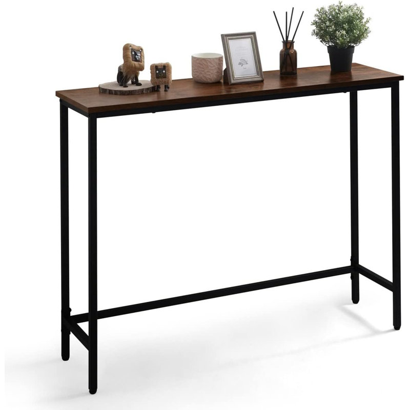 41” Classic Console Table for Entryway, Modern Sofa Table for Living Room, Industrial Sofa Console Table, Snack Entrance Table for Hallway, Accent Behind Couch Table, Plant Table, Grey Oak / Rustic Oak