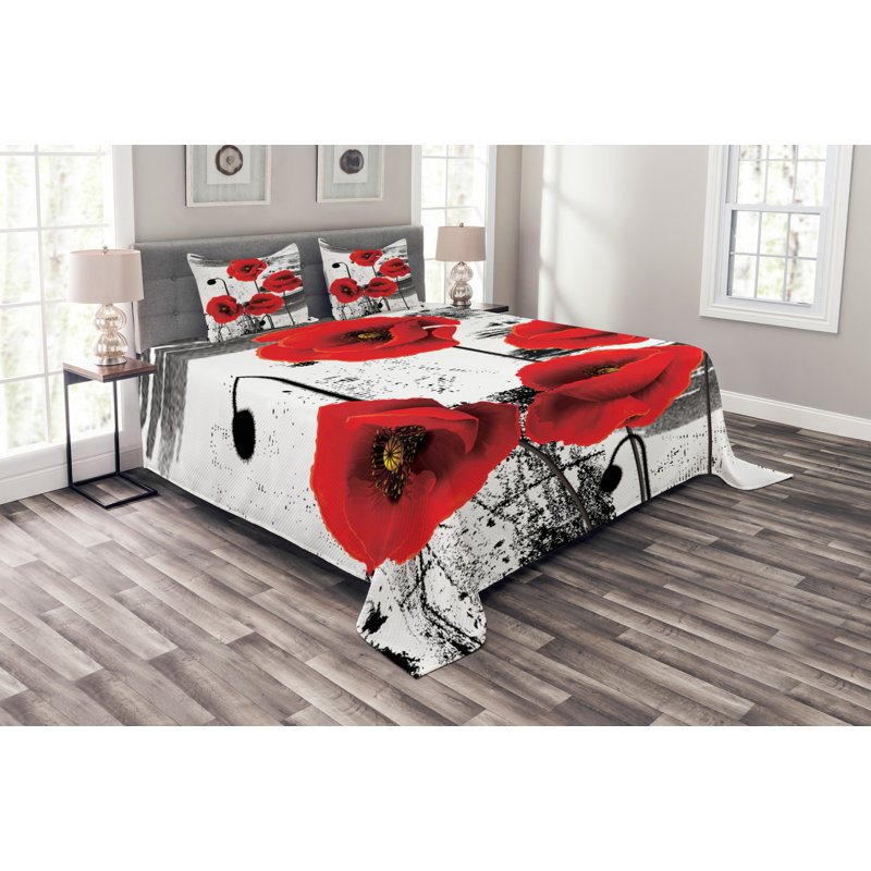 Frampton Floral Bedspread with Pillow Shams, 220 x 264 cm