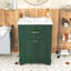 Meuble-lavabo de salle de bain avec lavabo en céramique, tiroir basculant et portes à fermeture en douceur pour espaces compacts-1386688676