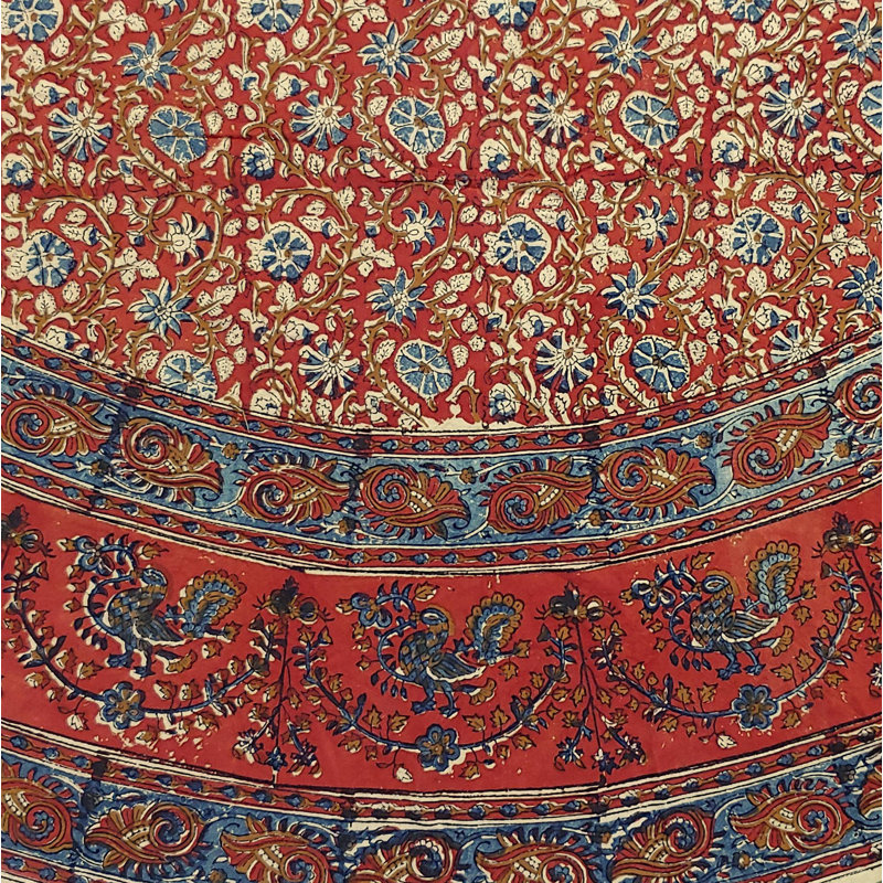 Nappe ronde en coton à motif floral