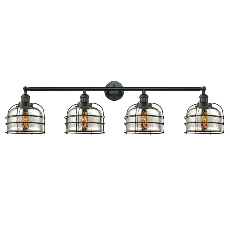 Gurtrue 4 - Light Dimmable Vanity Light, Matte Black, Silver Plated Mercury