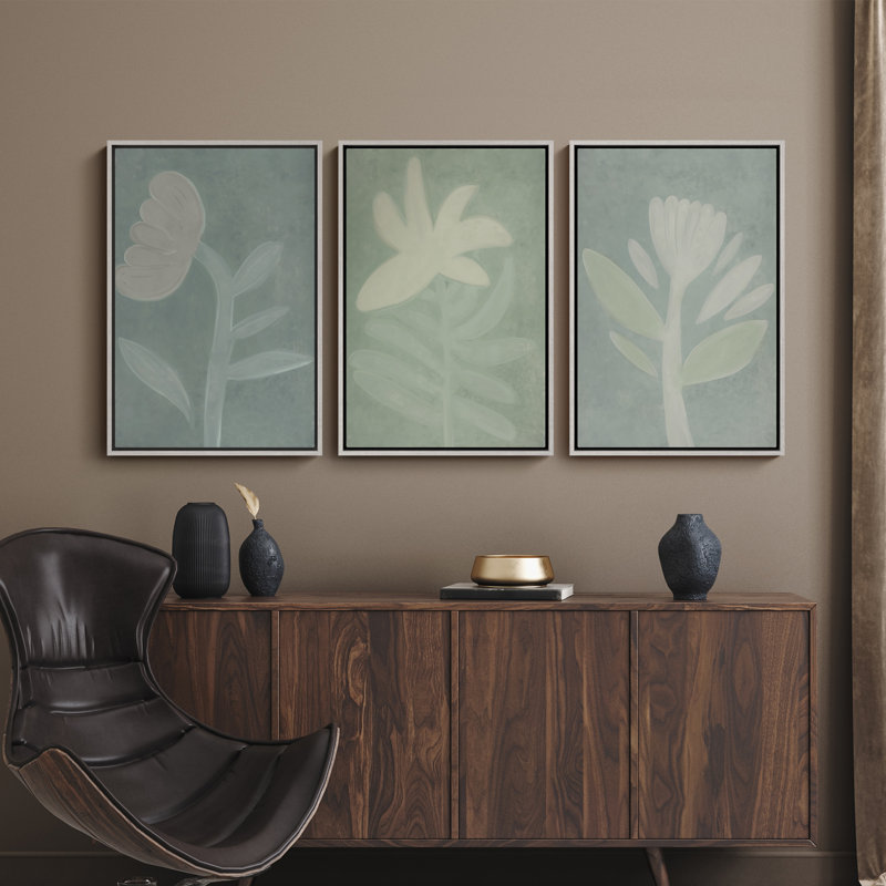 Framed Wall Art Abstract Vintage Antique Classic for Bedroom - 24"x36"x3 panels, 36" H x 24" W, White