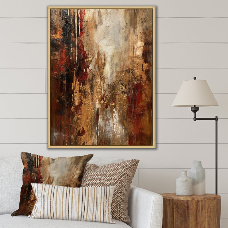 Révélations italiennes anciennes en or et rouge - reproduction d'art sur toile, H 20 po x l 12 po x P 1 po