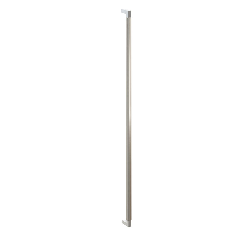 Emtek Concealed SELECT Appliance Pull 36" L-Square Stem Polished Chrome Smooth Bar Satin Nickel, Polished Chrome/Satin Nickel